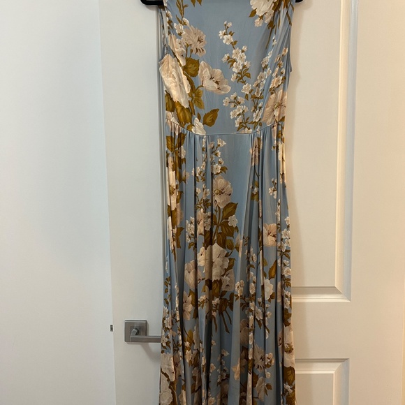 Reformation Blu Silk Dress Serene - Size 6 - Picture 3 of 3